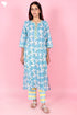 Mulmul Kurta Pant Set With Kota Dupatta In Block Print